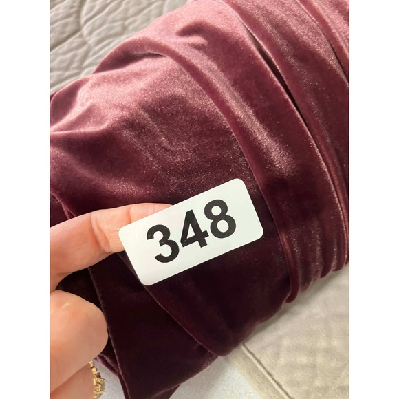 A Pea in the Pod Maternity Velvet Keyhole Long Sleeve Dress Plum Medium 348 - Picture 9 of 9